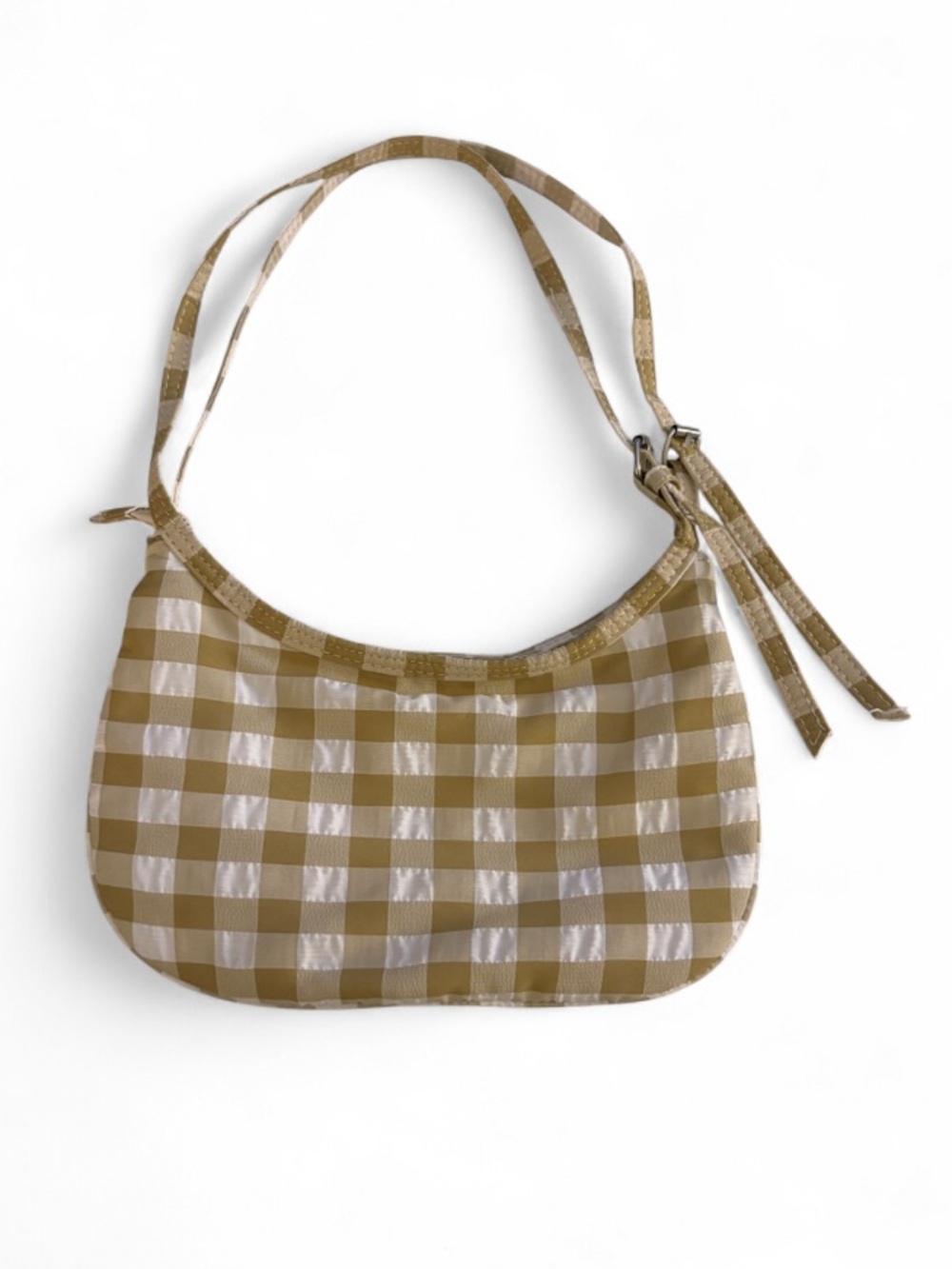 Zara Quilted Purse / Bag in Brown and White Gingham